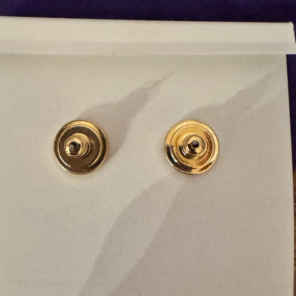 Tory Burch Kira Enamel Stripe Stud Earrings New - Picture 5 of 9